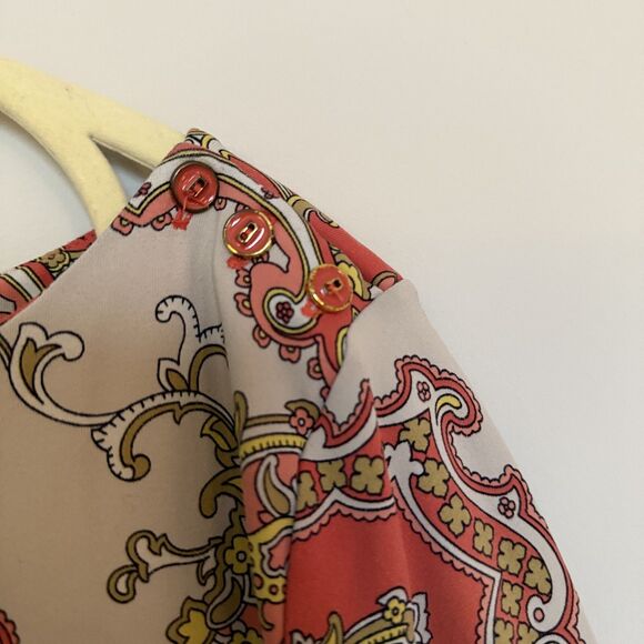 Charter Club Macy's Mandala Stretch Top L Boho Paisley 3/4 Sleeve Casual Cruise - Picture 3 of 7